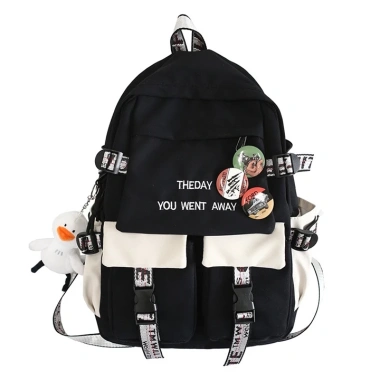 Balo học sinh cấp 2-3 thời trang nam nữ chống nước 42cm - Giá 129.000, tặng gấu 10