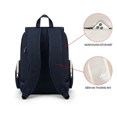 Balo học sinh chống nước 15.6 inch đựng laptop M4M GOOD VIBE BM005 nhiều ngăn giá chỉ 259k