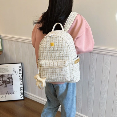 Balo học sinh vải dạ kim tuyến size 18, 40 - màu đen trắng, giảm giá 69k