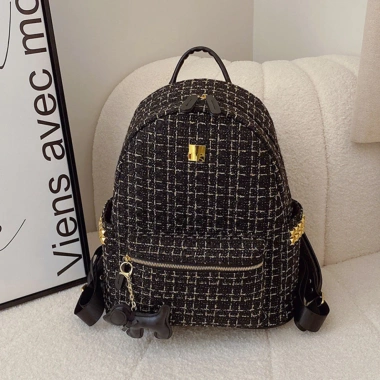 Balo học sinh vải dạ kim tuyến size 18, 40 - màu đen trắng, giảm giá 69k