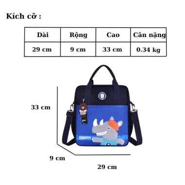 Balo khổ A4 Oxford chống thấm nước - Túi học thêm cho học sinh lớp 1-6, giá ưu đãi 84.279₫