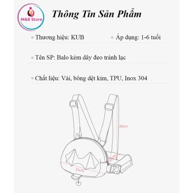 Balo KUB Dây An Toàn Đeo Tay Chống Lạc Bé - Giá ưu đãi 278.999₫ 9