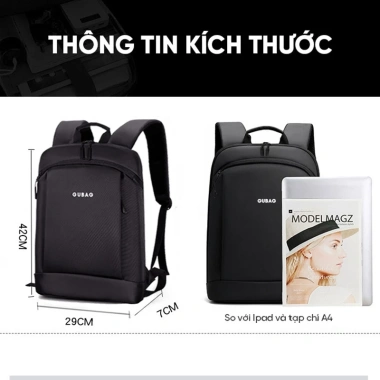 Balo laptop 14 inch nhỏ gọn GB-BL09 công sở, tiện lợi, giá chỉ 259.000đ