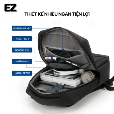 Balo laptop 15.6 EZ BALO BLA02 chống sốc, chống nước, cổng USB, nam nữ – 319.000đ 4
