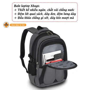 Balo laptop 15.6 inch Xbags màu xám phối đen, nhiều ngăn tiện lợi – 359.000₫ 8 Balo laptop 15.6 inch Xbags màu xám phối đen, nhiều ngăn tiện lợi – 359.000₫ 8