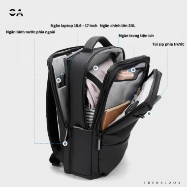 Balo Laptop 17 inch Đa Năng Nhiều Ngăn Chống Xước Trượt Nước Giá Ưu Đãi 545k M701 5