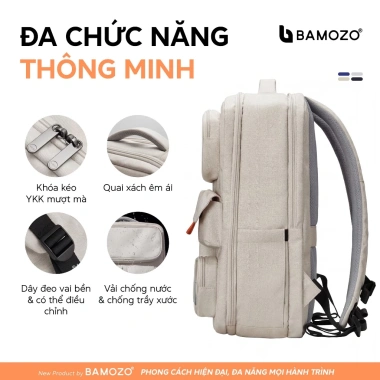 Balo Laptop Bamozo BL06 Chống Nước Công Sở, Cổng Sạc USB, Lưng Thoáng Khí - 580k 4