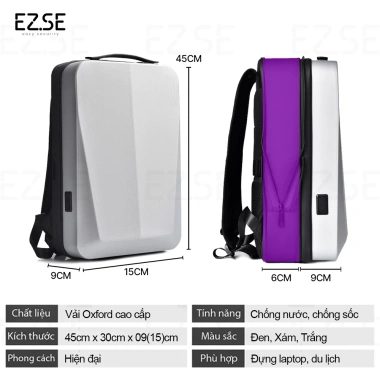 Balo laptop cao cấp EAZY BLA05 chống sốc, chống nước, khóa số chống trộm, phù hợp 15.6-17 inch, giá 879.000 VND 9