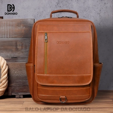 Balo Laptop Da DOHAGO Đa Năng Phong Cách Basic - Nắp Gập Cá Tính BLD09 Giá 185k