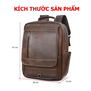 Balo Laptop Da DOHAGO Đa Năng Phong Cách Basic - Nắp Gập Cá Tính BLD09 Giá 185k