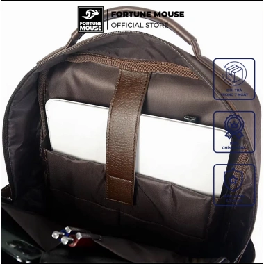 Balo laptop da PU cao cấp chống nước Fortune Mouse A304 Giá chỉ 285.000đ giảm mạnh