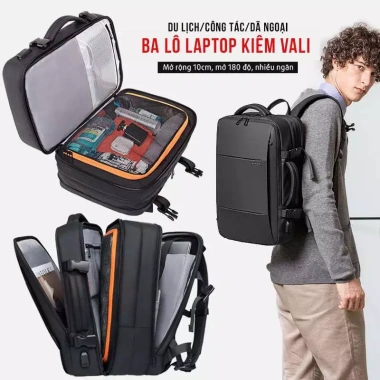 Balo laptop du lịch đa năng BANGE 1.908 - Ngăn ẩn 47L, hỗ trợ 17 inch, giá ưu đãi 900k