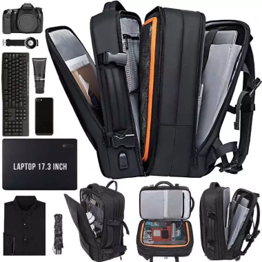 Balo laptop du lịch đa năng BANGE 1.908 - Ngăn ẩn 47L, hỗ trợ 17 inch, giá ưu đãi 900k