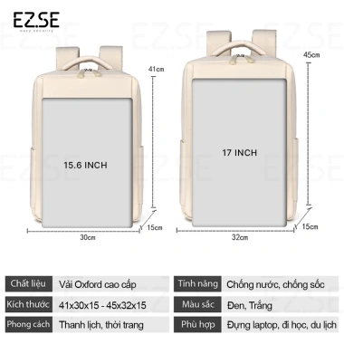 Balo laptop EAZY BLA09 15.6 inch chống sốc, chống nước, thời trang Giá 439.000₫ 9