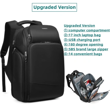 Balo laptop KABOHUT 17 inch cổng sạc USB – Thiết kế đa ngăn, bảo vệ an toàn, giảm giá 17% 10