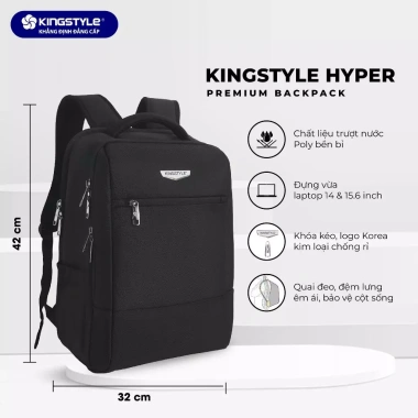 Balo Laptop Kingstyle Hyper KB25-002 Cao Cấp, Thời Trang Văn Phòng, Giá 529.000₫ Giảm từ 677.120₫ 4 Balo Laptop Kingstyle Hyper KB25-002 Cao Cấp, Thời Trang Văn Phòng, Giá 529.000₫ Giảm từ 677.120₫ 4