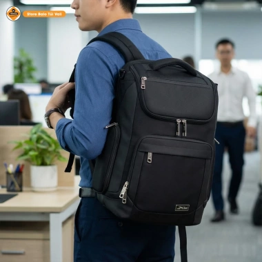 Balo Laptop Xbags Prime X Đen 15.6 inch - Nhiều Ngăn, Đẳng Cấp Công Sở, Giá 549k 3