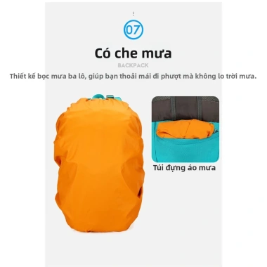 Balo Leo Núi 40L Chống Thấm Thở Khí Định Điện Que Leo Đa Ngăn Dung Lượng Lớn 8