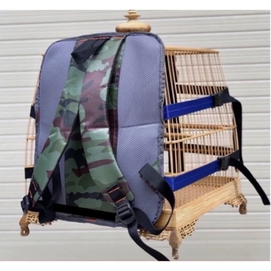 Balo lồng chim chào mào - hộp kín, cửa lưới, dây điều chỉnh, khóa chắc chắn, 72k 8