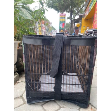 Balo lồng chim chào mào - hộp kín, cửa lưới, dây điều chỉnh, khóa chắc chắn, 72k 10