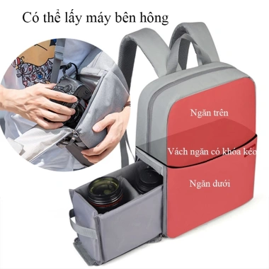 Balo máy ảnh thời trang Half Photo Caden L4 size nhỏ và lớn, giảm giá 20%