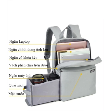 Balo máy ảnh thời trang Half Photo Caden L4 size nhỏ và lớn, giảm giá 20%