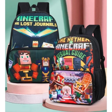 Balo Minecraft trẻ em lớp 3-9, size Tiểu học - Giá chỉ 209.000đ, giảm mạnh