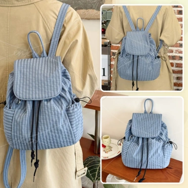 Balo Mini Caro Nhí Dây Rút Vải Dù Trượt Nước Dễ Thương Năng Động Đi Chơi Học Du Lịch 238k