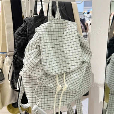 Balo Mini Caro Nhí Dây Rút Vải Dù Trượt Nước Dễ Thương Năng Động Đi Chơi Học Du Lịch 238k