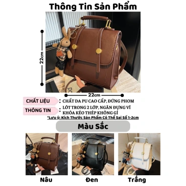 Balo mini nữ da cao cấp, chống nước, đứng phom vintage – Giá chỉ 168.000₫