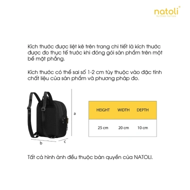 Balo mini nữ NATOLI Sweetie Pie B6 - Nhỏ gọn, chống nước cao cấp, chỉ 239.000₫ 9 Balo mini nữ NATOLI Sweetie Pie B6 - Nhỏ gọn, chống nước cao cấp, chỉ 239.000₫ 9