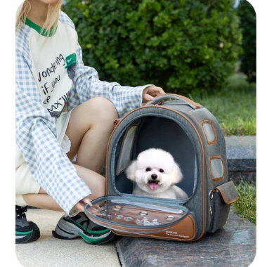 Balo Moopet Cho Chó Mèo - Vải Oxford Dày, Cửa Sổ Mái Vòm Thoáng Mát, Giá 369k