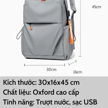 Balo nam Ba Vy BL02AB vải Oxford chống nước, đựng laptop, thể thao - 179k 3 Balo nam Ba Vy BL02AB vải Oxford chống nước, đựng laptop, thể thao - 179k 3