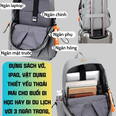 Balo nam Ba Vy BL02AB vải Oxford chống nước, đựng laptop, thể thao - 179k 7 Balo nam Ba Vy BL02AB vải Oxford chống nước, đựng laptop, thể thao - 179k 7