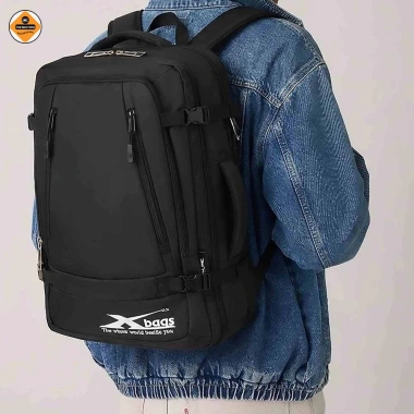 Balo nam cao cấp Xbags Leader XB2.006 đen - nhiều ngăn, đựng laptop 17 inch, siêu bền, giảm giá 449k