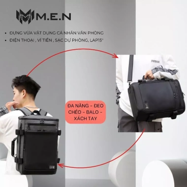 Balo nam đa năng Zone MenR7 fullđen - Giấu quai, đựng laptop 17 inch, cực ngầu, chỉ 178.487₫