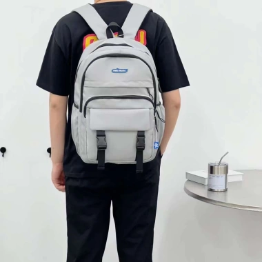 Balo nam đi học nylon chống nước, đựng laptop 15in, màu trơn U6.668 - Giá 235.000₫ 3