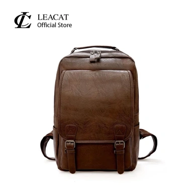 Balo nam LEACAT da PU, laptop du lịch, sức chứa lớn, không thấm nước - 273.6k