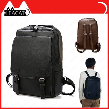 Balo nam LEACAT da PU, laptop du lịch, sức chứa lớn, không thấm nước - 273.6k
