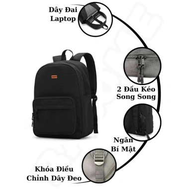 Balo Nam Nữ HARAS Kiểu Basic Giá 159k - Phong Cách Đi Học Đi Chơi 4