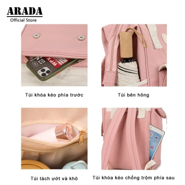 Balo nữ ARADA Hàn Quốc lớn dung tích, chống nước - Đa chức năng cho THPT, túi du lịch, giá ưu đãi 223.860₫ 7 Balo nữ ARADA Hàn Quốc lớn dung tích, chống nước - Đa chức năng cho THPT, túi du lịch, giá ưu đãi 223.860₫ 7