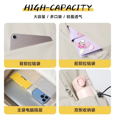 Balo Nữ Chống Thấm Nước Màu Trơn - Sức Chứa Lớn, Thời Trang, Giá Giảm 782.937₫ 6
