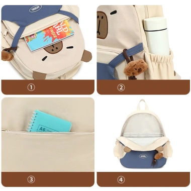 Balo nữ cún con vải nylon chống nước, nhiều ngăn, vừa laptop - Giá chỉ 345.000đ 6