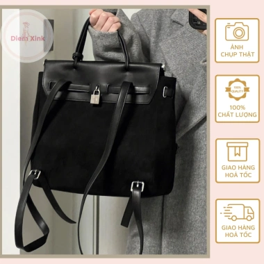 Balo Nữ Da Lộn Ulzzang Hàn Quốc - Nhiều Ngăn Trẻ Trung Năng Động, Giá 350.000 VND
