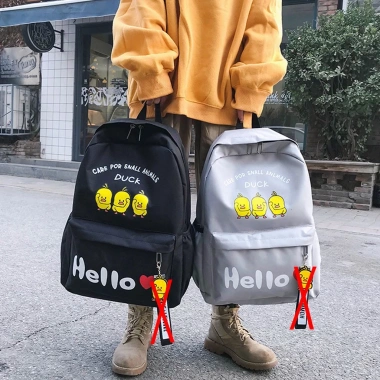 Balo nữ du lịch mini hình 3 chú vịt Hello - Giá 38.700₫, nhẹ siêu, thời trang trẻ trung
