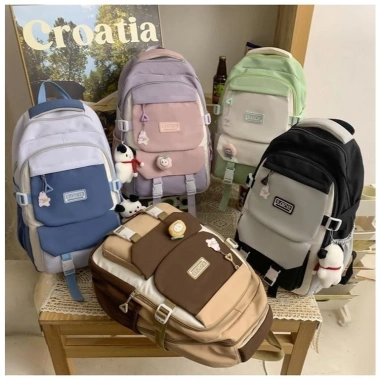 Balo nữ ELLY BAG cặp đi học, vải kèm gấu, đa ngăn, đựng laptop 15.6, chống nước 4 Balo nữ ELLY BAG cặp đi học, vải kèm gấu, đa ngăn, đựng laptop 15.6, chống nước 4