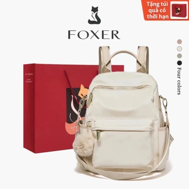 Balo nữ FOXER chống trộm Canvas 30L – Thiết kế học sinh thời trang, giảm 15%