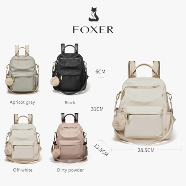 Balo nữ FOXER chống trộm Canvas 30L – Thiết kế học sinh thời trang, giảm 15%