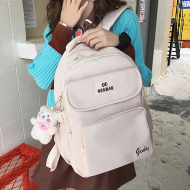 Balo nữ GENBAG Ulzzang 15.6 inch đựng laptop, nhiều ngăn, đi học - Giá 165k