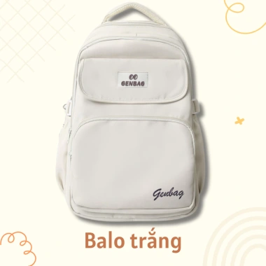 Balo nữ GENBAG Ulzzang 15.6 inch đựng laptop, nhiều ngăn, đi học - Giá 165k